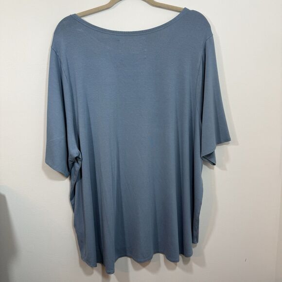 Cupio Top T-Shirt XL Blue Short Sleeve Jersey Knit Soft Cozy Comfy Fall Winter - Picture 2 of 7